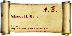 Adamcsik Bars névjegykártya